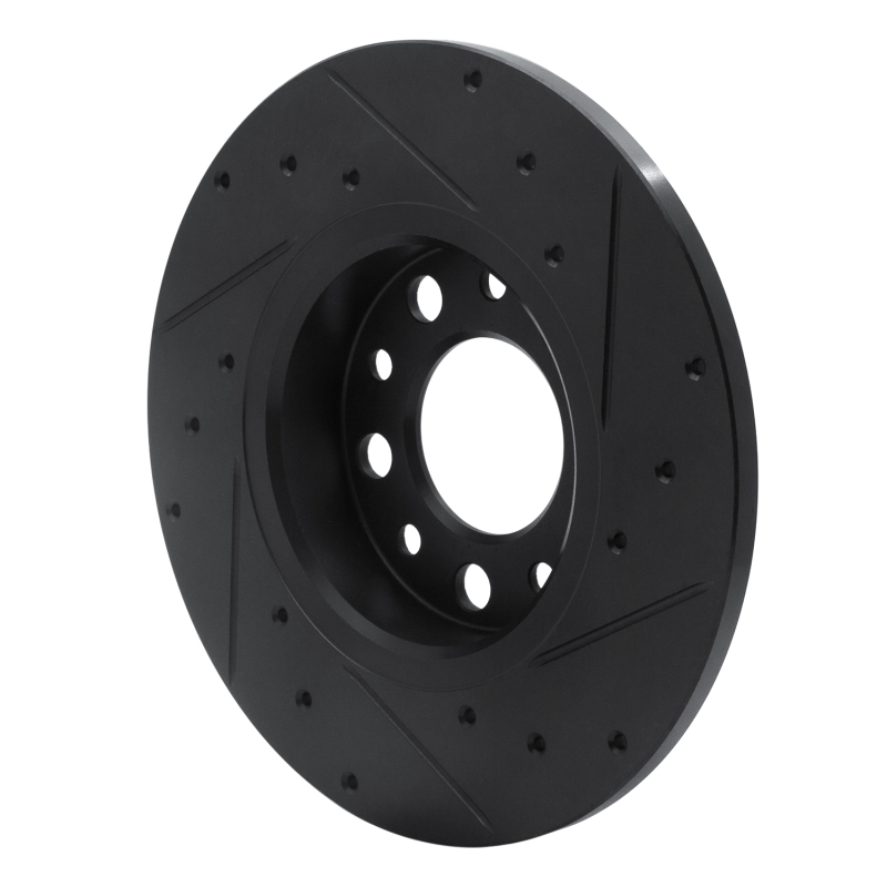 Alfa Romeo Tonale Brake Rotor (1) - Rear Left - R1 Concepts - Drilled & Slotted - Black - `15-`25